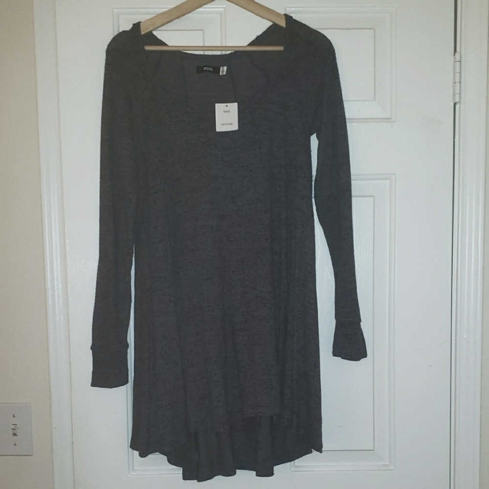 NWT Urban Outfitters Jersey Knit Heathered Gray Long Sleeve Dress Size Medium